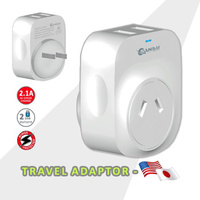 2X Sansai Travel Adaptor 2 X USB - Japan thumbnail