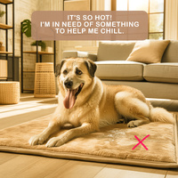 Pet Dog Cooling Mat Non-Slip Travel Roll Up Cool Pad Bed Outdoor M BEIGE thumbnail