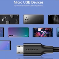 UGREEN USB 2.0 A to Micro USB Cable Nickel Plating 1m Black 60136 thumbnail