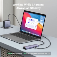 UGREEN 60515 USB-C to HDMI/Ethernet Adapter with Card Reader thumbnail