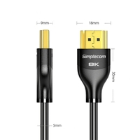 Simplecom CAH510 Ultra High Speed HDMI 2.1 Cable 48Gbps 8K@60Hz Slim Flexible 1M thumbnail