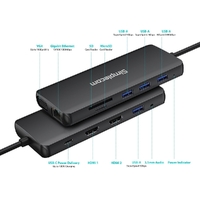 Simplecom CHN612 USB-C 12-in-1 Multiport Docking Station Dual HDMI + VGA Triple Display Gigabit LAN thumbnail