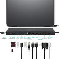 Simplecom CHN622 USB-C 12-in-1 Multiport Docking Station Laptop Stand Dual HDMI + VGA Triple Display Gigabit LAN thumbnail