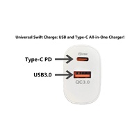 BDI 25W PD Quick Charger AU plug with USB-A and Type-C Ports thumbnail