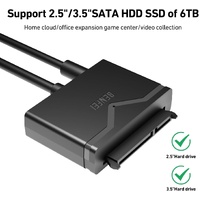 BENFEI 221BK USB 3.0 to SATA III Hard Drive Adapter for 2.5/3.5-inch HDD/SSD with 12V/2A Power Adapter, Support UASP thumbnail