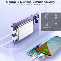 CHOETECH B655-SL 5000mAh Magnetic Wireless Power Bank 10W (Silver) thumbnail
