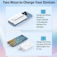 CHOETECH B662-WH USB-A + USB-C + Wireless Magnetic Power bank 5000mAh (White) thumbnail
