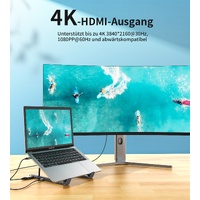 CHOETECH HUB-M48 7-in-1 Hub + Foldable Laptop stand USB-C to HDMI 4K/USB-A/TF&SD/USB-C with PD Charging thumbnail