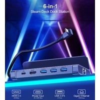 CHOETECH HUB-M50 6-in-1 USB-C 100W Aluminum Steam Deck Docking Station thumbnail