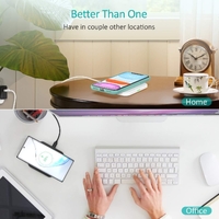 CHOETECH T511BW Qi Certified Fast Wireless Charging Pad Black And White 2 Pack thumbnail