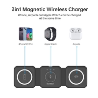 CHOETECH T588-F-BK 3-in-1 Foldable Fast Wireless Charger for Phone/Watch/Earphone thumbnail