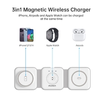 CHOETECH T588-F-WH 3-in-1 Foldable Fast Wireless Charger for Phone/Watch/Earphone thumbnail