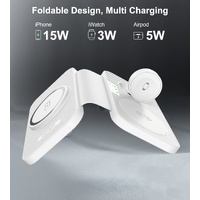 CHOETECH T616-F-WH 3in1 Magnetic Foldable Wireless Charger White thumbnail