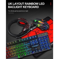 T-Wolf TF800 RGB 4-pcs Gaming Keyboard/Mouse/Headphone/Mouse Pad Kit Set thumbnail
