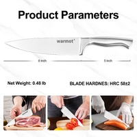 Warmot 5-Piece Ultra Sharp High Carbon Stainless Steel Chefs Kitchen Knife Set with Gift Box (750C) thumbnail