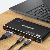 Simplecom KM470 2-Port USB-C KVM Switch 8K Docking Station HDMI 2.1 DP for Laptop Tablet thumbnail