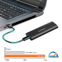 Simplecom SE516 NVMe / SATA Dual Protocol M.2 SSD Tool-Free USB-C Enclosure USB 3.2 Gen 2 10Gbps thumbnail