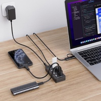 Simplecom CH345C SuperSpeed USB-A and USB-C to 4-Port USB 3.0 Hub 5Gbps Individual Switches and Power Adapter thumbnail