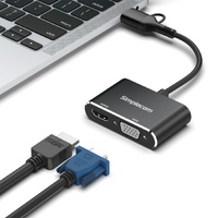 Simplecom DA326C USB 3.0 and USB-C to HDMI + VGA Video Card Adapter Full HD 1080p thumbnail