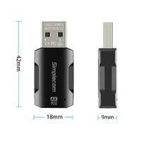 Simplecom NW830 Wi-Fi 6 and Bluetooth 5.3 Combo USB Adapter Dual Band AX900 thumbnail