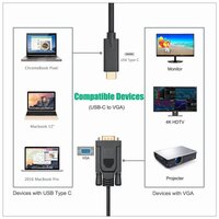 1.8M Type C USB-C Thunderbolt 3 to VGA Cable Male to Male Converter for MacBook thumbnail