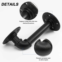 4PCS Pipe Floating Shelf Bracket Industrial Pipe Shelf Bracket Mounting Bracket Storage Racks Decor thumbnail
