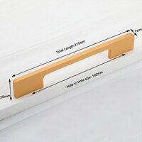 Slim Design Kitchen Cabinet Handles Drawer Bar Handle Pull Gold 192MM thumbnail