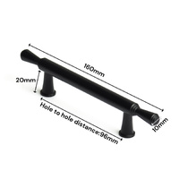 Black Zinc Kitchen Cabinet Handles Drawer Bar Handle Pull 96mm thumbnail