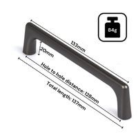 Black Zinc Kitchen Cabinet Handles Drawer Bar Handle Pull 128mm thumbnail