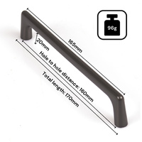 Black Zinc Kitchen Cabinet Handles Drawer Bar Handle Pull 160mm thumbnail