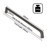 Black Zinc Kitchen Cabinet Handles Drawer Bar Handle Pull 320mm thumbnail