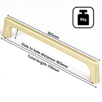 Gold Zinc Kitchen Cabinet Handles Drawer Bar Handle Pull 160mm thumbnail