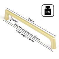 Gold Zinc Kitchen Cabinet Handles Drawer Bar Handle Pull 192mm thumbnail