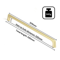 Gold Zinc Kitchen Cabinet Handles Drawer Bar Handle Pull 320mm thumbnail