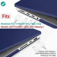 Suitable for MacBook Pro 14 Max Inch Case 2023 2022 2021 M2 A2779 M1 A2442 Hardshell Case Keyboard Cover Blue thumbnail