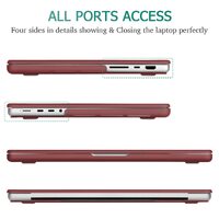 Suitable for  MacBook Pro 14 Max Inch Case 2023 2022 2021 M2 A2779 M1 A2442 Hardshell Case Keyboard Cover Wine Red thumbnail
