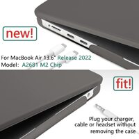 Suitable for  2023 2022 MacBook Air 13 inch case M2 Model A2681 Hard Shell Case Keyboard Cover Grey thumbnail