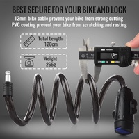 1.2m 2 Keys Bicycle Lock Bike Cable Locks Motorcycle Lock  Mounting Bracket Scooter Lock thumbnail