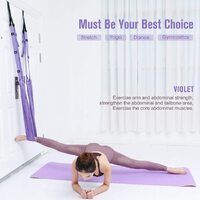Purple Fitness Yoga Strap Band Waist Trainer Leg Door Swing Adjustable Ballet Dancer thumbnail