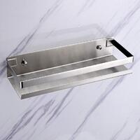 Brushed Bathroom Shower Shelf Kitchen Rack Storage Shelves Shampoo Holder Organizer thumbnail