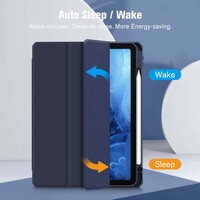 iPad 10th Case 10.9 Inch 2022 with Pencil Holder, Smart iPad Clear Case with Soft TPU Auto Wake Sleep Dark Blue thumbnail