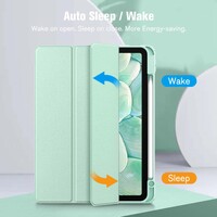 iPad 10th Case 10.9 Inch 2022 with Pencil Holder, Smart iPad Clear Case with Soft TPU Auto Wake Sleep Green thumbnail