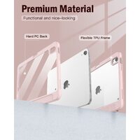 iPad 10th Case 10.9 Inch 2022 with Pencil Holder, Smart iPad Clear Case with Soft TPU Auto Wake Sleep Pink thumbnail