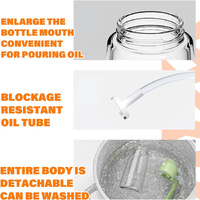 600ml 2 in 1 Glass Oil Sprayer Dispenser Kitchen Sprayz Cooking Baking Oil Bottle BBQ Spray Green thumbnail