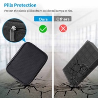 Weekly Pill Organizer 3 Times a Day Pill Box Daily Pill Case Vitamin, Medicine Case Black thumbnail