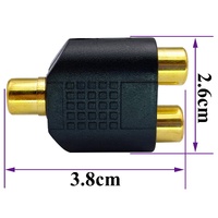 RCA Female to RCA Female Audio Splitter Adapter Connector Coupler thumbnail