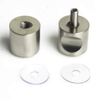 Shower Glass Door Knob Bathroom Back-to-Back Handle Pull 304 Brushed thumbnail