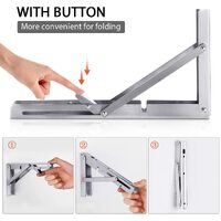 2PCS 14inch Steel Wall Mounted Folding Triangle Angle Shelf Support Bracket Rack thumbnail