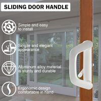Sliding Patio Door Handle Set Mortise Lock Suitable for Sliding Glass Patio Door Keyed White thumbnail