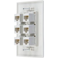 Ethernet Wall Plate 6 Port Cat6 Ethernet Cable Wall Plate Adapter thumbnail
